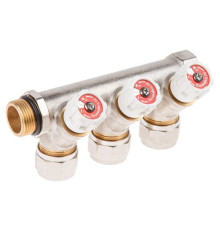 Коллектор с отсекающими вентилями 3/4"x3 вых. (16 х 2.0) AV Engineering