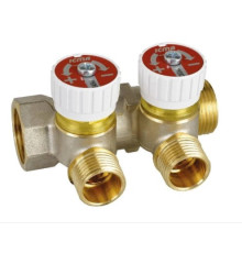 Коллектор с отсекающими кранами 3/4"x1/2" 2 вых. ICMA