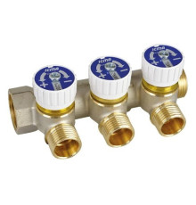 Коллектор с отсекающими кранами 3/4"x1/2" 3 вых. ICMA