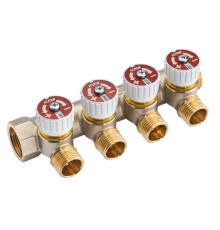 Коллектор с отсекающими кранами 3/4"x1/2" 4 вых. ICMA